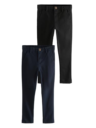 NEXT Chinohose mit Stretch, 2er-Pack Black/Navy 14 Jahre von NEXT