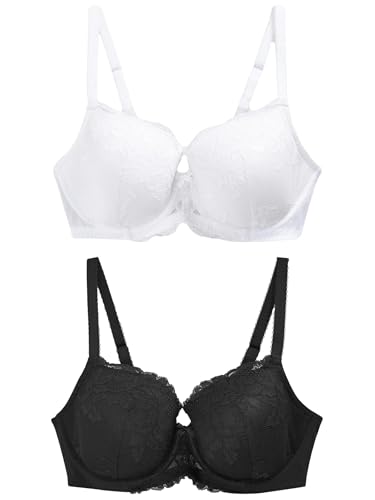 NEXT DD+ Leicht wattierte Balconette-BHS im 2er-Pack Schwarz/Weiß 90E von NEXT