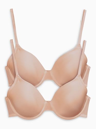 NEXT Damen Holly Vollschalen T-Shirt BH Mit Leichter Wattierung 2Er Pack Hautfarben EU 90 D (UK 40 D) von NEXT