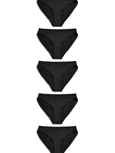 NEXT Damen Mikrofaser-Slips Hoher Ausschnitt 5Er-Pack Schwarz EU 38 (UK 10) von NEXT