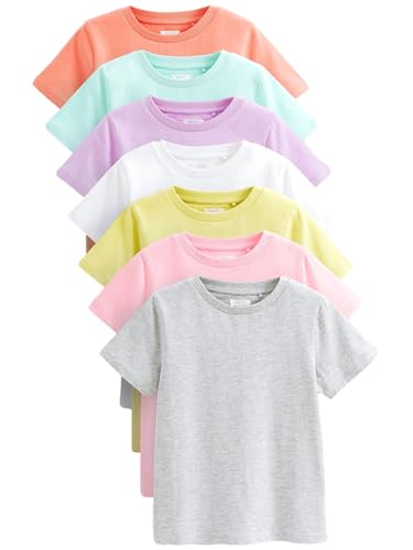 NEXT Einfarbige T-Shirts in Pastelltönen, 7er-Pack Multi Pastell Einfarbig 10 Jahre von NEXT