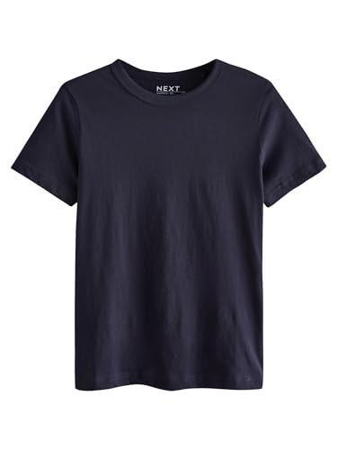 NEXT Essential Kurzarm-T-Shirt mit Rundhalsausschnitt aus Reiner Baumwolle Marineblau 40 von NEXT