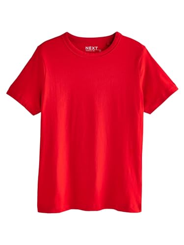 NEXT Essential Kurzarm-T-Shirt mit Rundhalsausschnitt aus Reiner Baumwolle Rot 42 von NEXT