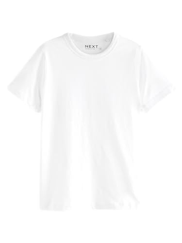 NEXT Essential Kurzarm-T-Shirt mit Rundhalsausschnitt aus Reiner Baumwolle Weiß 36 von NEXT