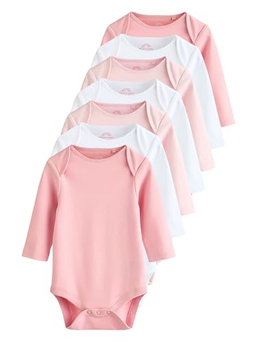 NEXT Essential Langarm-Strampler 5er-Pack – 7er-Pack Rosa/Weiß 2 Jahre von NEXT