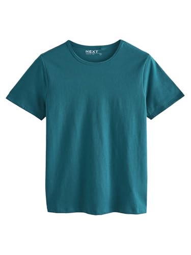 NEXT Everyday Kurzarm-T-Shirt mit Rundhalsausschnitt Türkisblau S von NEXT