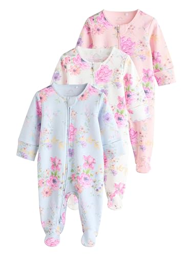 NEXT Florale Baumwollstrampler, 3 Stk. Rosa 3 Monate von NEXT