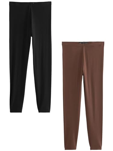 NEXT Fußlange Leggings Schwarz/Braun 40 von NEXT
