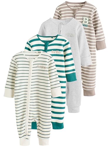 NEXT Fußloser Zwei-Wege-Strampler im 4er-Pack Grün/Grau 3 Monate von NEXT