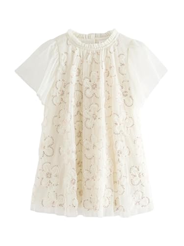 NEXT Geblümtes Mesh-Kleid Creme 6 Jahre von NEXT