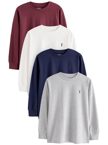 NEXT Gemütliche Langarmshirts im 4er-Pack Berry Red/Grey/White/Blue 6 Jahre von NEXT
