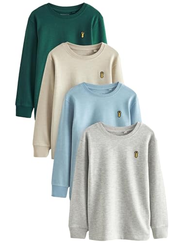 NEXT Gemütliche Langarmshirts im 4er-Pack Blue/Green/Grey/Stone 11 Jahre von NEXT