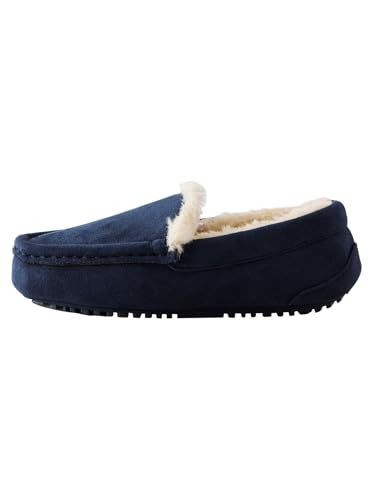 NEXT Gemütliche Mokassin-Hausschuhe Navy Blue with Neutral Warm Lining 39 von NEXT