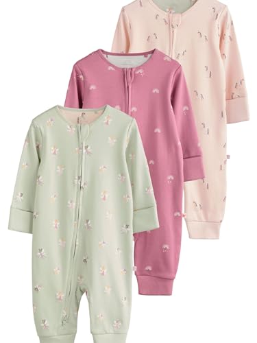 NEXT Gerippte Babyschlafanzüge ohne Fuß, 3er-Pack Pastellfarbener Charakter 18 Monate von NEXT