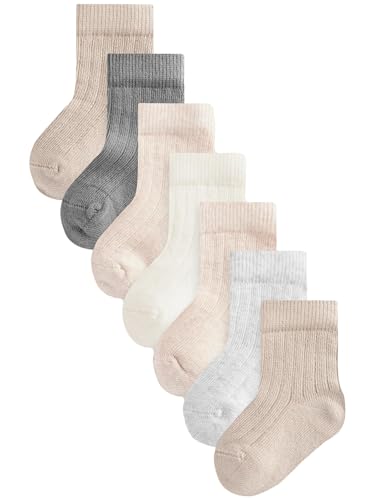 NEXT Gerippte Babysöckchen im 7er-Pack Braun 3 Monate von NEXT