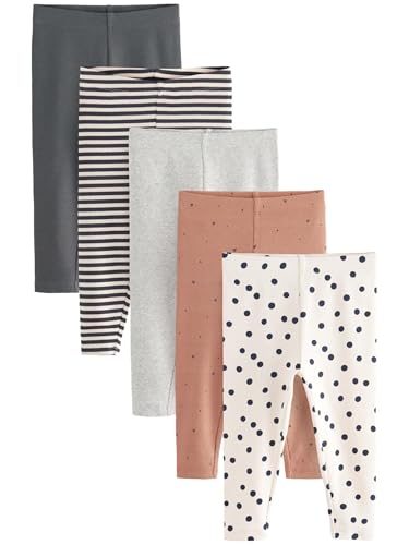 NEXT Gerippte Jersey-Leggings im 5er-Pack Monochrom 5-6 Jahre von NEXT
