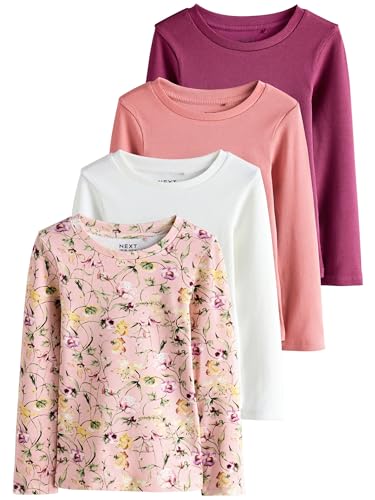 NEXT Gerippte Langarm-T-Shirts, 4er-Pack Pink Floral Print 16 Jahre von NEXT