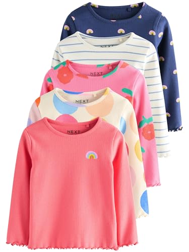 NEXT Gerippte Langarmoberteile im 5er-Pack Rainbow Spot 12 Monate von NEXT