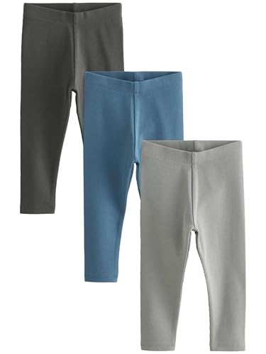 NEXT Gerippte Leggings, 3er-Pack Blau/Charcoal 3 Monate von NEXT
