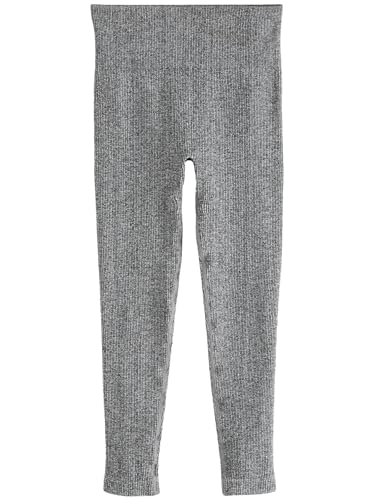 NEXT Gerippte Leggings mit hoher Taille Grau Mergel L von NEXT