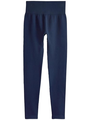 NEXT Gerippte Leggings mit hoher Taille Marineblau L von NEXT