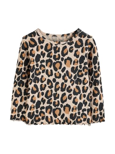 NEXT Geripptes Langarmshirt mit hohem Baumwollanteil Animal Leopard Print 5 Jahre von NEXT