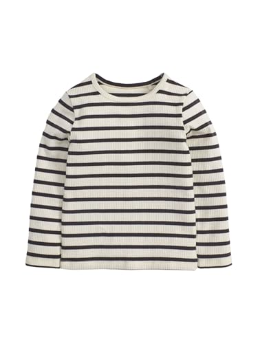 NEXT Geripptes Langarmshirt mit hohem Baumwollanteil Black/White Stripe 4 Jahre von NEXT