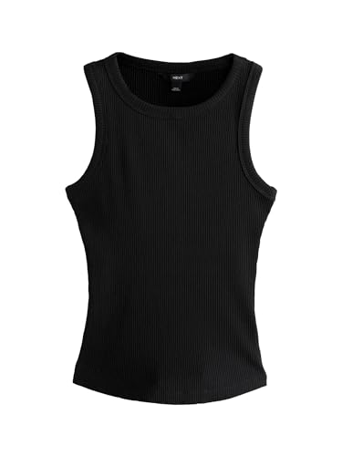 NEXT Geripptes Trägertop mit Racerback Schwarz 42 von NEXT