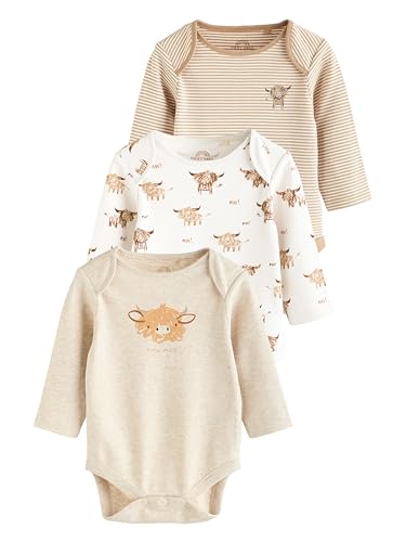 NEXT Hamish Babybodys aus 100% Baumwolle, 3er-Pack Neutral 6 Monate von NEXT