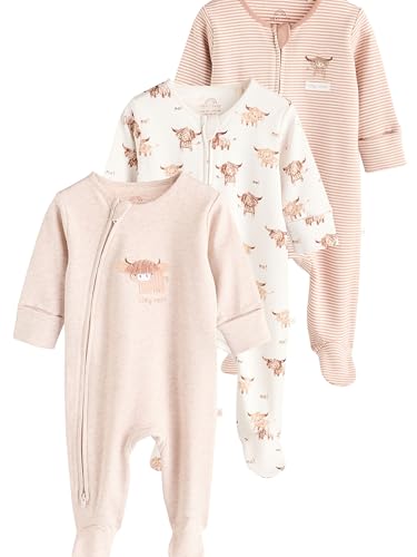 NEXT Hamish Babyschlafanzug aus Baumwolle, 3er-Pack Neutral 6 Monate von NEXT