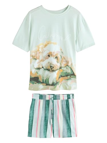 NEXT Hamish The Highland Cow Kurzes Pyjama-Set Blue Charlie The Cockapoo M von NEXT
