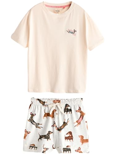 NEXT Hamish The Highland Cow Kurzes Pyjama-Set Ecru Dachshund M von NEXT