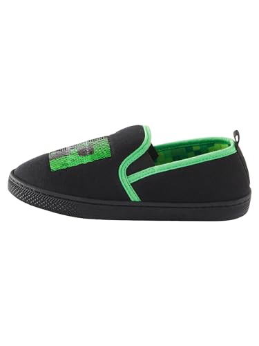NEXT Hausschuh mit Cupsohe Minecraft Black/Green 32 von NEXT