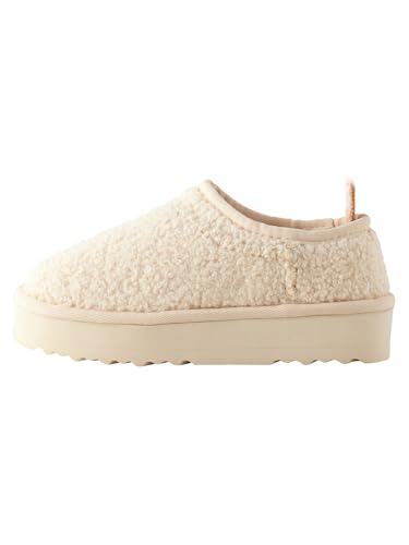 NEXT Hausschuh mit Fleece-Futter Cream Borg 34.5 von NEXT