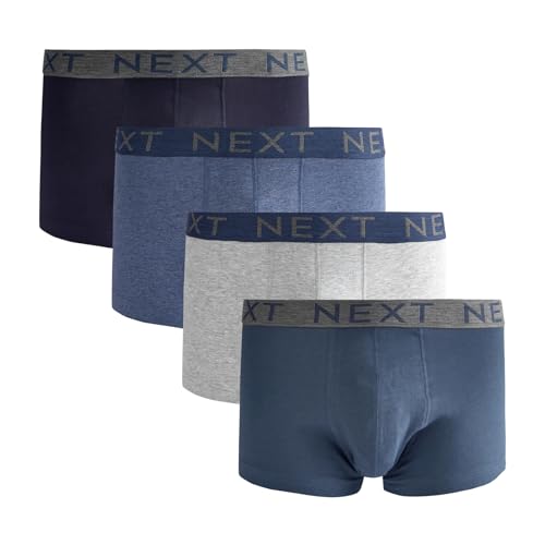 NEXT Herren 4er Pack Boxershorts Unterhose Hipster Blau XL von NEXT