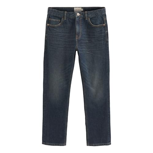 NEXT Herren Straight Fit Jeans aus 100% Baumwolle, Authentische Jeans für Herren Blau getönt 36 von NEXT