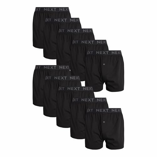 NEXT Herren Boxershorts Im Loose-Fit Zehnerpack Schwarz XL von NEXT