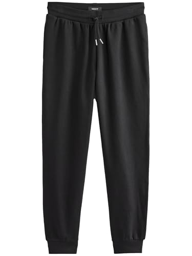 NEXT Herren Jogginghose Elastische Bündchen Normale Passform Hose Schwarz L/Regular von NEXT