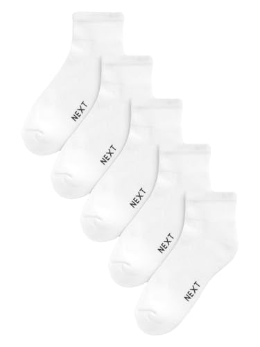 NEXT Herren Mittelhohe Sportsocken, Fünferpack Weiß EU 43-45 von NEXT