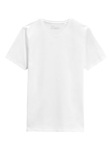 NEXT Herren T-Shirt Mit V-Ausschnitt Regular Fit Weiß XXXX-Large von NEXT