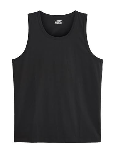 NEXT Herren Top Tanktop Ärmellos Freizeit Normale Passform Schwarz XL von NEXT
