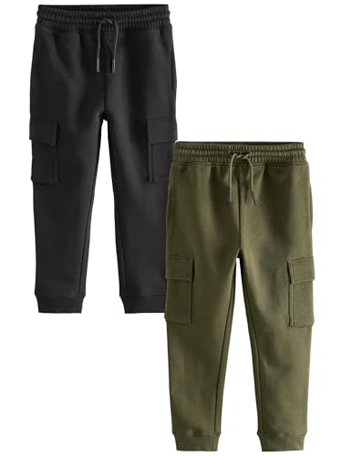 NEXT Jogginghose im Slim Fit mit aufgesetzen Taschen, 2er Pack Black/Green 10 Jahre NEXT Jogginghose im Slim Fit mit aufgesetzen Taschen, 2er Pack Black/Green 10 Jahre von NEXT
