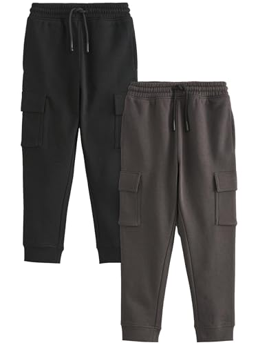 NEXT Jogginghose im Slim Fit mit aufgesetzen Taschen, 2er Pack Schwarz/Grau 16 Jahre NEXT Jogginghose im Slim Fit mit aufgesetzen Taschen, 2er Pack Schwarz/Grau 16 Jahre von NEXT