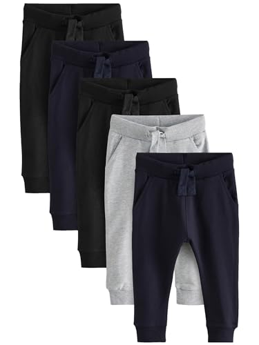 NEXT Jungen Superskinny Jogginghosen 5Er Pack (3 Monate Bis 6 Jahre) Schwarz/Navy Blau/Charcoal 6-7 Jahre von NEXT