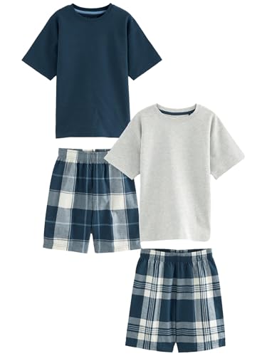 NEXT Karierte Pyjamas, 2er Pack Blau/Grau 18-24 Monate von NEXT