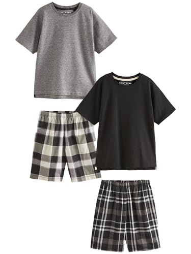 NEXT Karierte Pyjamas, 2er Pack Monochrom 12 Jahre von NEXT