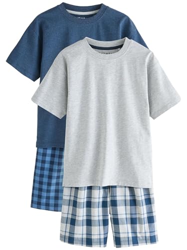 NEXT Karierte Pyjamas, 2er Pack Navy Blue/Grey 3 Jahre von NEXT