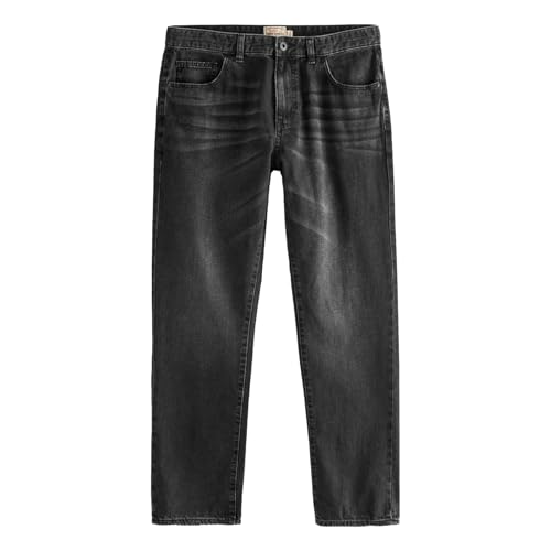 NEXT Klassisches steife Jeans – Straight Fit Schwarz gewaschen 38 von NEXT