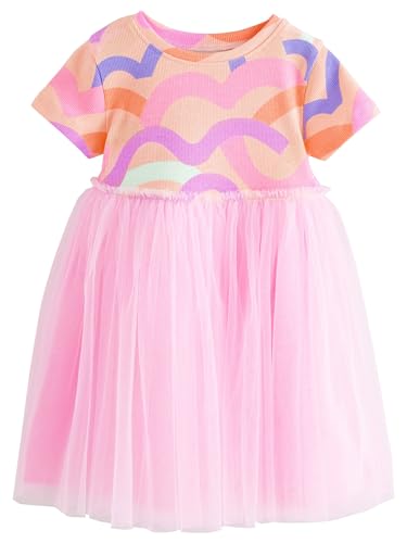 NEXT Kleid mit Mesh-Detail Rainbow Pink 6 Jahre von NEXT