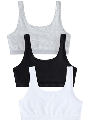 NEXT Kurztops mit U-Ausschnitt, 3er-Pack Schwarz/Weiß/Grau 11 Jahre von NEXT